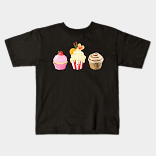 Watercolor Cupcakes Kids T-Shirt